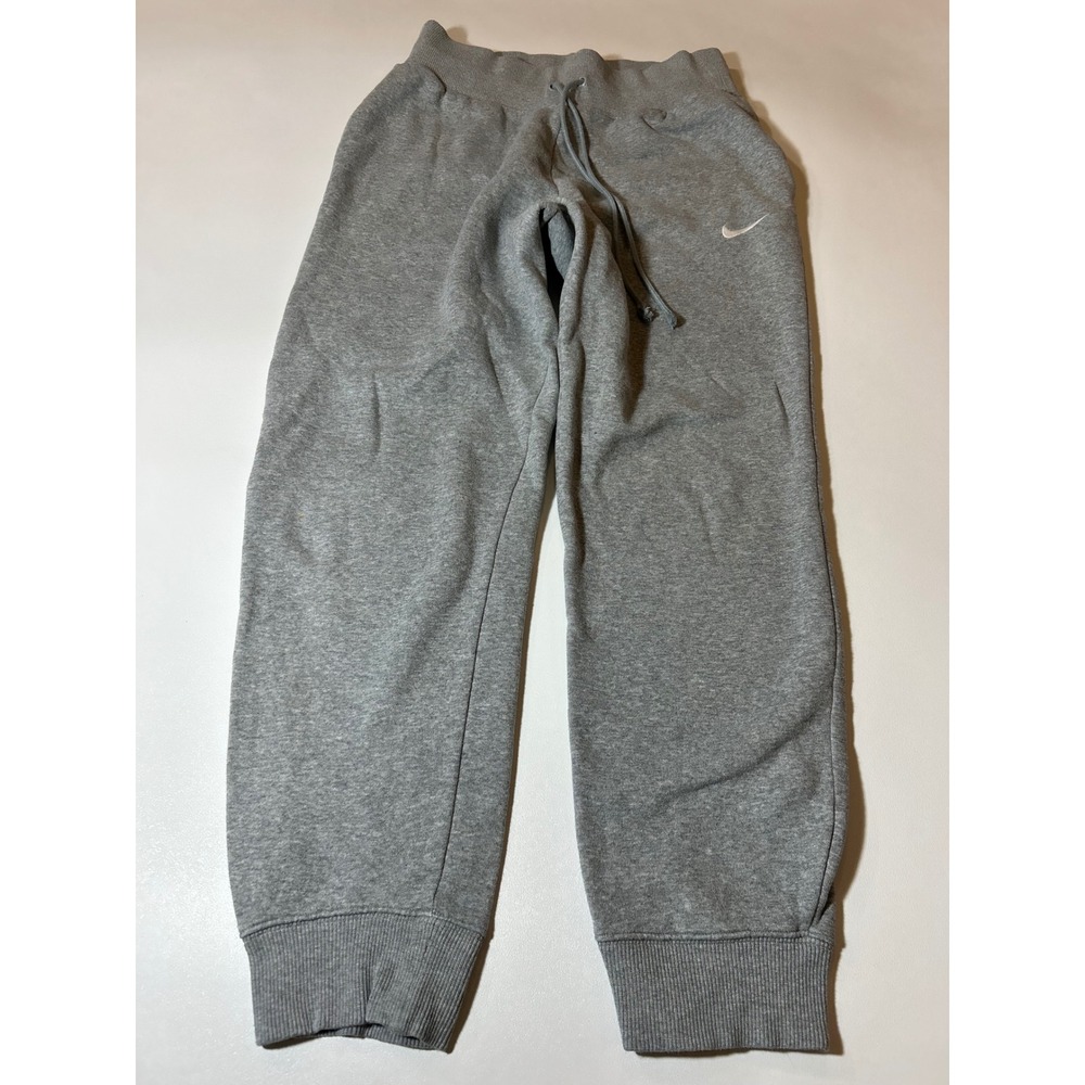 Nike Sweatpants Women's Medium Gray Fleece Embroidered Swoosh Joggers